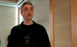 Jordan Mead, 47, gives public comment at the Board of Trustees Meeting on March 11, 2025 in the Bertolini Student Center while wearing a body camera. In his  comments, Mead asserted his position as a whistleblower.